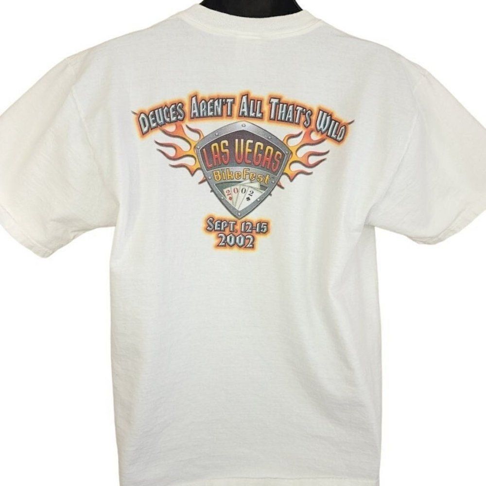 Las Vegas Bike Fest T Shirt Vintage Y2K 2002 Deuces Wild Motorcycle Biker Mens